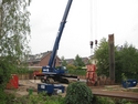 The lightweight Marchetti Sherpa 70.42L crawler crane being used for foundation works