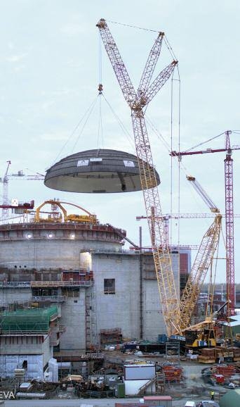 Sarens Terex PC 9600 lifting the containment dome at Olkiluoto
