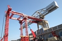 Hammerhead crane begins its slide