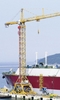 Liebherr's largest tower crane, the 4000 HC 100 at a shipyard in South Korea